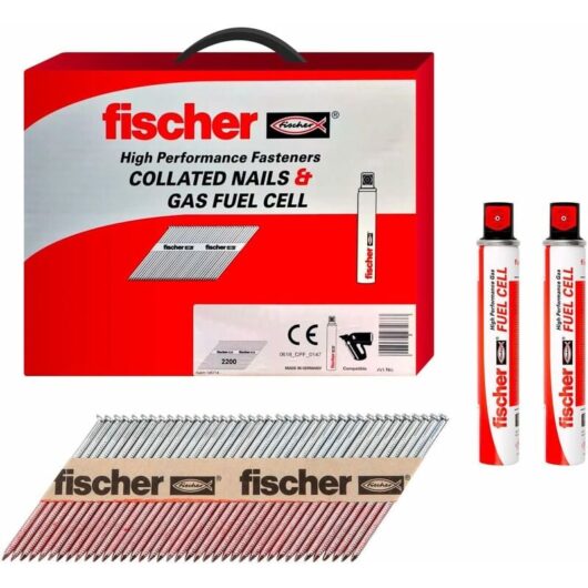 Galvanised ring Framing Nails 63x2.8mm Fuel Gas Cells included / 534704 - Fischer