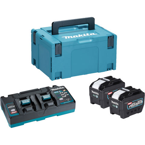 Makita XGT Makita DC40RB XGT Power Source Kit with 2 x 8Ah Batteries, Twin Charger & MakPac Case