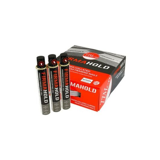 TIMco Firmahold 2.8 x 50mm Collated Clipped Head Ring Shank Firmagalv+ Nails & Fuel Cells Qty 3300