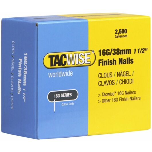 16 Gauge Straight Finish Nails 38mm Pack 2500 TAC0296