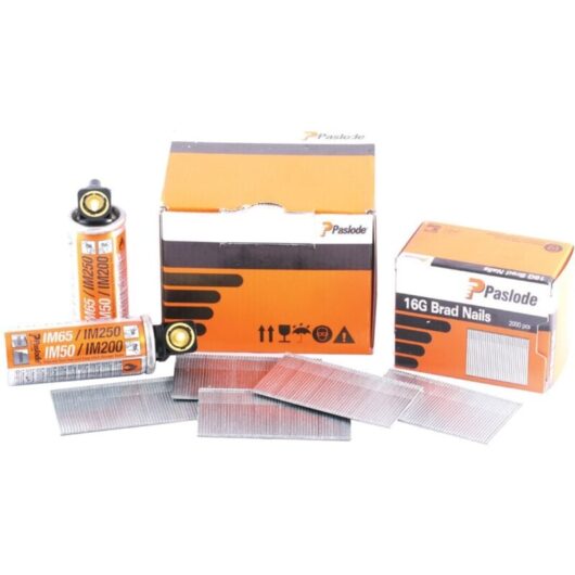 Paslode 19mm IM65 Galvanised Straight Brads 2000 2 x Fuel Cells PAS921586