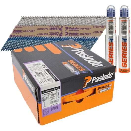Paslode 141074 360Xi 3.1mm x 90mm Galv Nails With Fuel Pack Qty 2200