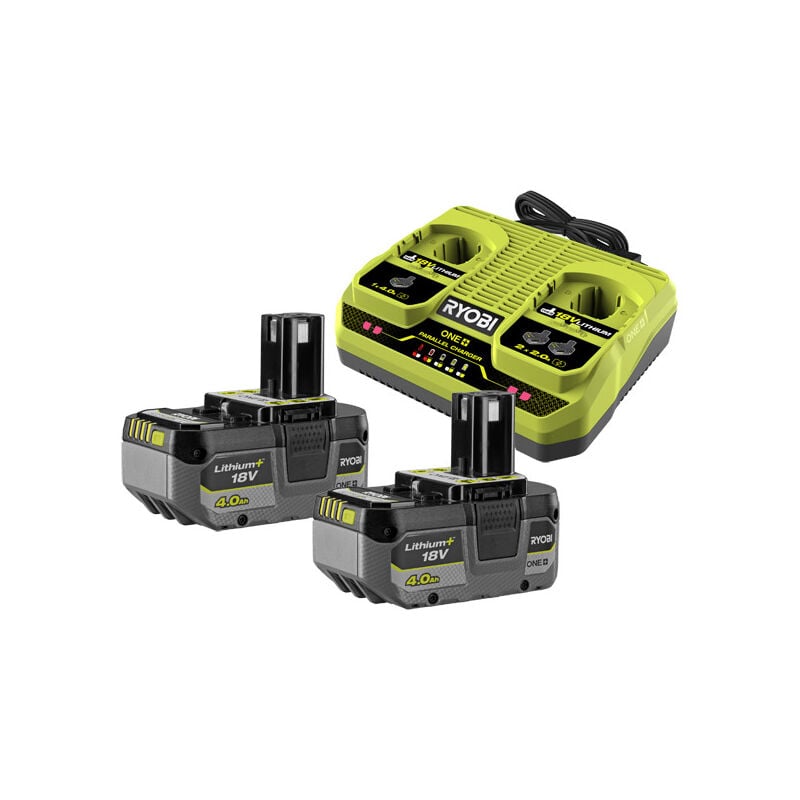 Ryobi - one+ Dual Port Charger Kit (2 x 4.0Ah) 18V RC18240-2C40L