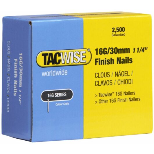 Tacwise - 16 Gauge Straight Finish Nails 30mm Pack 2500 TAC0293